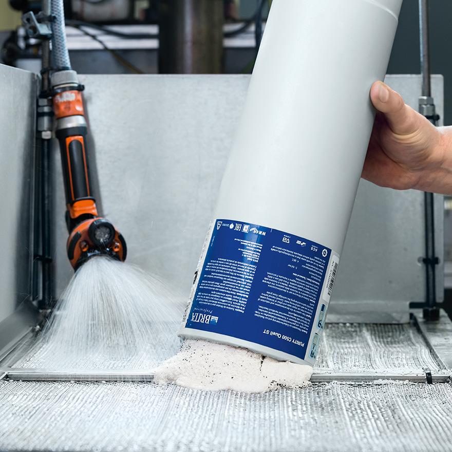 A BRITA filter cartridge is emptied